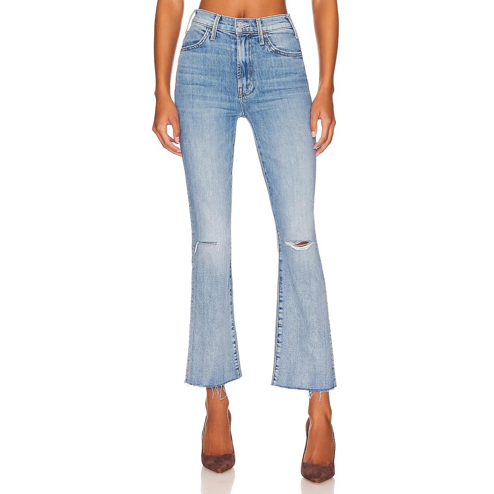 MOTHER The Hustler Ankle Fray Jeans Crashing Hard High Rise NWT Size 29 $278